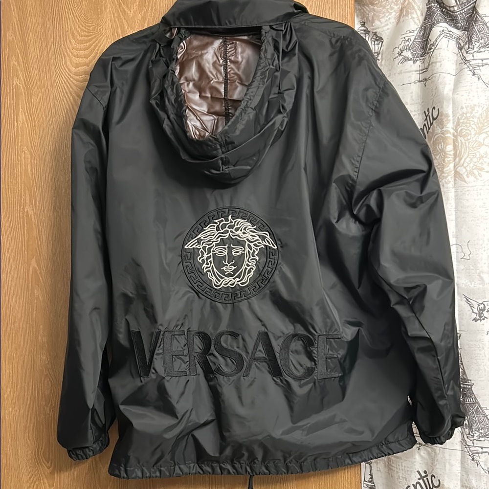 Versace Black Windbreaker Jacket - Picture 6 of 8